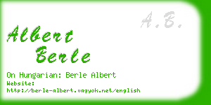 albert berle business card